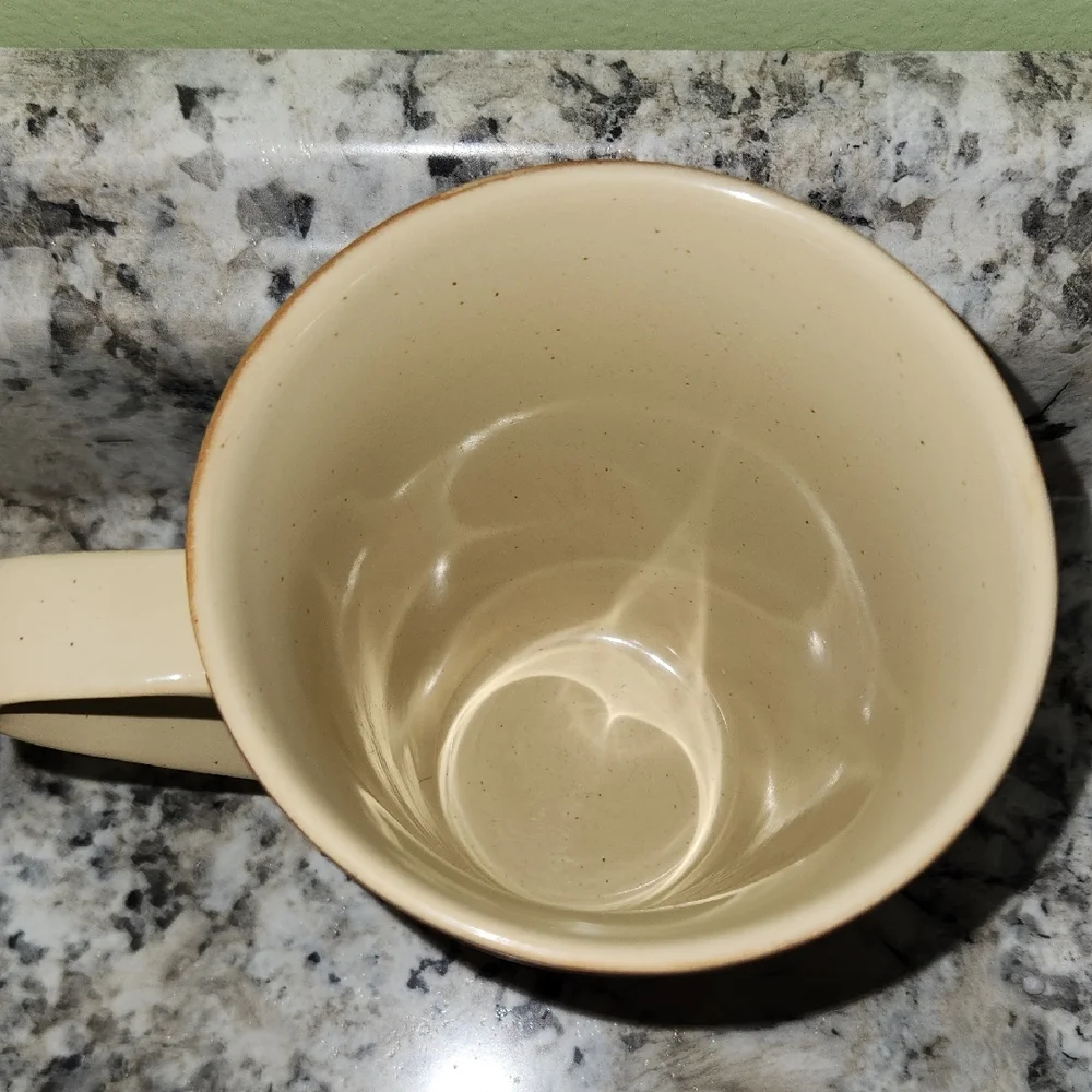 Pier 1 Cream and Red Mug Pair